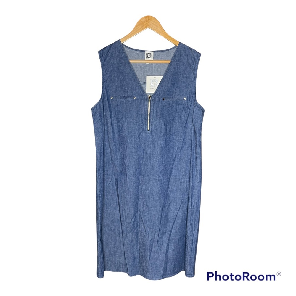 NWT Anne Klein Dark Wash Denim Dress Size 10